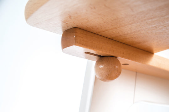 High Chair 'Kid Up', Solid Wood, White/Natural, Growing High Chair for Babies and Children