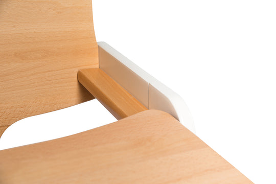 High Chair 'Kid Up', Solid Wood, White/Natural, Growing High Chair for Babies and Children