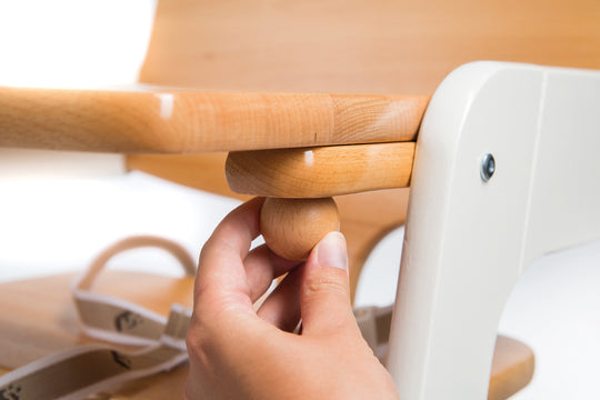 High Chair 'Kid Up', Solid Wood, White/Natural, Growing High Chair for Babies and Children