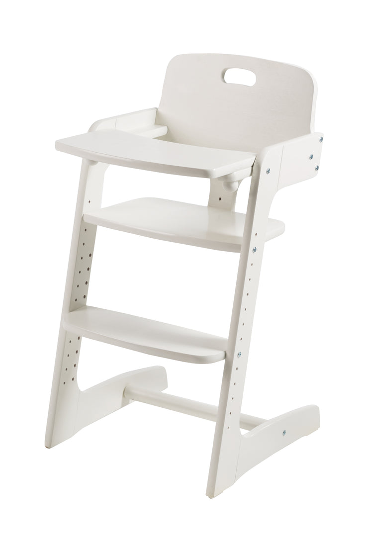 Stair high chair 'Kid Up', solid wood, white, growing high chair for babies and children