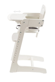 Stair high chair 'Kid Up', solid wood, white, growing high chair for babies and children