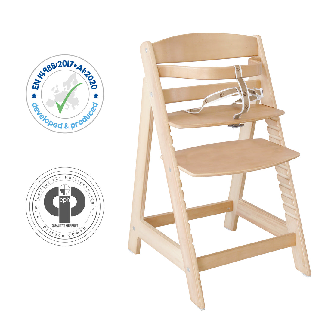 Chaise haute évolutive 'Sit Up III' en bois - Qui grandit avec l'enfant jusqu’à chaise jeune - Naturel