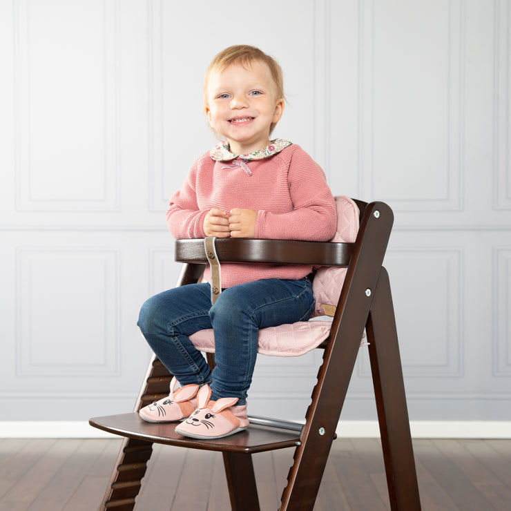Trona 'Sit Up III', crece con el niño hasta una silla para jóvenes, madera, teñida de marrón