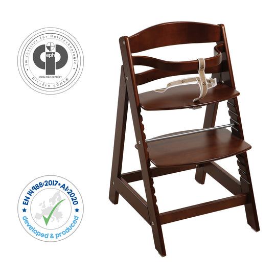 Chaise haute évolutive 'Sit Up III' en bois - Qui grandit avec l'enfant jusqu’à chaise jeune - Marron