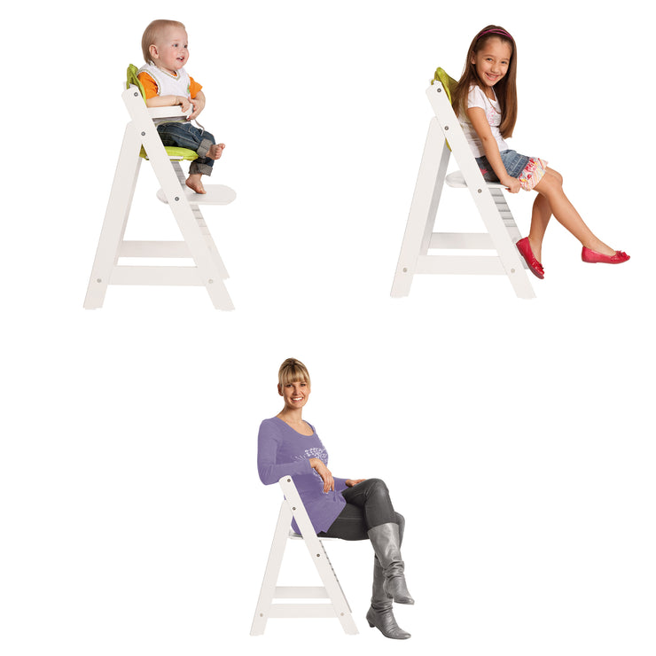 Seggiolone "Sit Up III", crescendo da seggiolone per bambini a seggiolone per ragazzi, legno, bianco