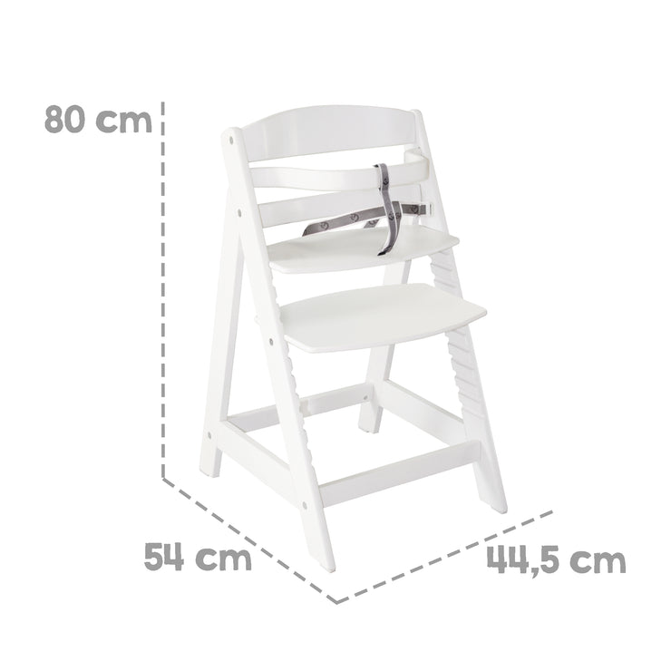 Chaise haute évolutive "Sit Up III" blanche, incl. réducteur de siège "Adam et Eule"
