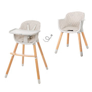 2 in 1 high chair & children's chair 'Style Up wood' incl. seat upholstery in grey