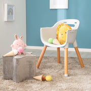 2 in 1 high chair & children's chair 'Style Up wood' incl. seat upholstery in grey