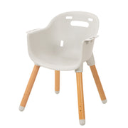 Seggiolone 2 in 1, sedia per bambini "Style Up wood" con cuscino del sedile in grigio