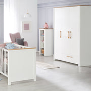 Nursery Set 'Ava' 2 pc - Inkl. Cot 70x140 cm & Changing Dresser - Corpus White & Artisan Oak
