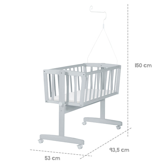 Set berceau complet 'Sternenzauber', 40 x 90 cm, taupe, fonction de verrouillage, incl. équipement
