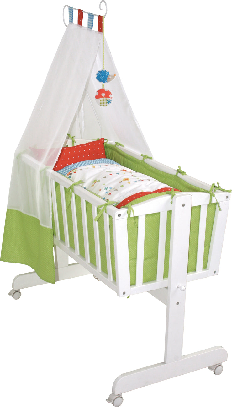 Cradle Set 'Forest Wedding', 40 x 90 cm, white, with locking function, including equipment