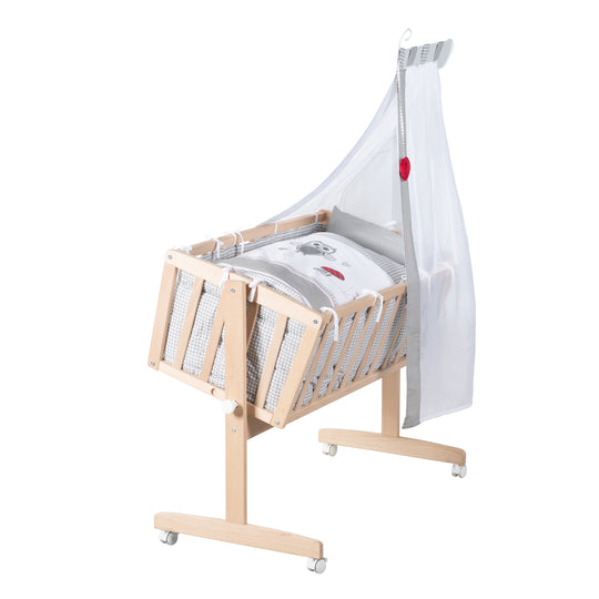 Set de berceau complet  'Adam et Eule' - Berceau avec accessoires - Bois naturel