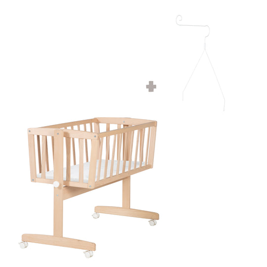 Set de berceau complet  'Adam et Eule' - Berceau avec accessoires - Bois naturel