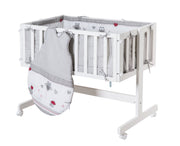 Bedside crib 'Room & Craddle', additional bed & parlor bed, white, including equipment 'Adam & Eule'