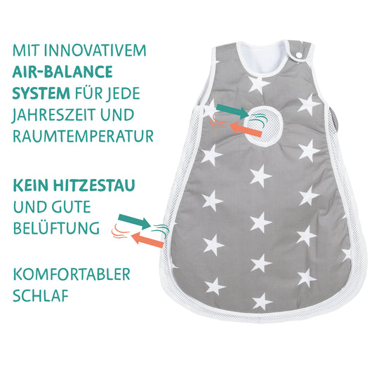 Stubenbett 'safe asleep®' 3 in 1,  'Little Stars', Beistellbett grau, Babybett & Bank, mit Zubehör