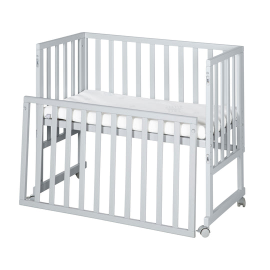 Cradle & Co-Sleeping Bed 3in1 with Barrier + Mattress - Taupe Wood