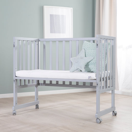 Cradle & Co-Sleeping Bed 3in1 with Barrier + Mattress - Taupe Wood