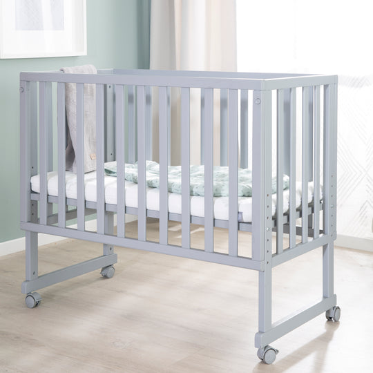 Cradle & Co-Sleeping Bed 3in1 with Barrier + Mattress - Taupe Wood
