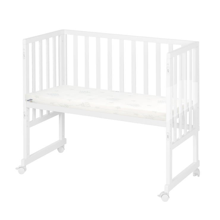 Convertible 3-in-1 Crib & Co-Sleeper with Barrier + Mattress - White Wood