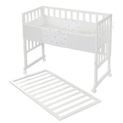 Cama lateral 'safe asleep®' 3 en 1 con barrera 'Sternenzauber grau', incluye colchón y nido