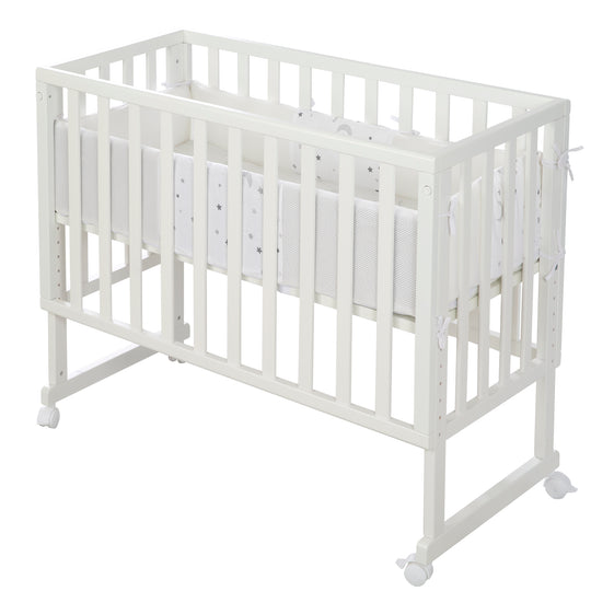 Cradle & Co-Sleeping Bed 'safe asleep®' 3-in-1 Including Mattress & Bumper 'Star Magic Grey'