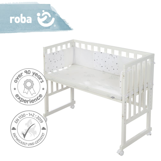 Cradle & Co-Sleeping Bed 'safe asleep®' 3-in-1 Including Mattress & Bumper 'Star Magic Grey'
