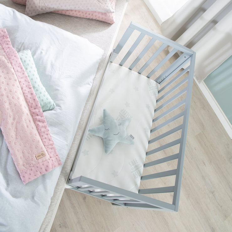 Culla co-sleeping 2in1 con barriera e materasso - Per tutte le altezze di letto dei genitori - Legno taupe