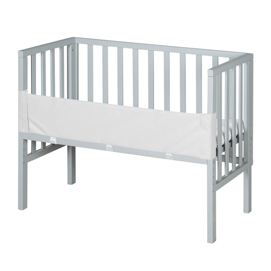 Cuna de colecho 2 en 1 'safe asleep®' con barrera y colchón - Para todas las alturas de cama de los padres - Madera taupe