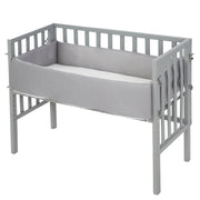 Co-Sleeper 'safe asleep®' 2 in 1, gray, incl. ventilated mattress, nest and barrier