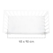 Culla co-sleeping 2 in 1 safe asleep® 45 x 90 cm con materasso + barriera in tela - Legno bianco