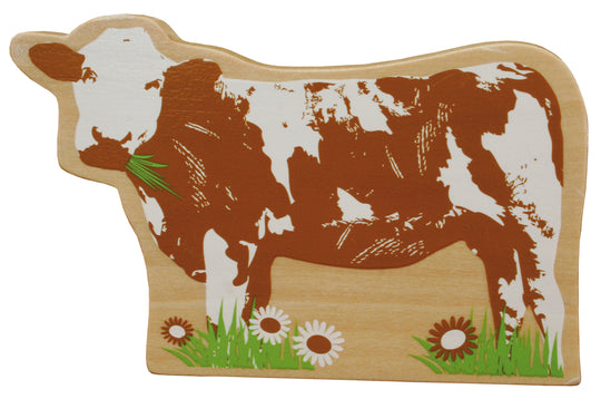 Farm 'Farm', Printed Wooden Toy, Set with Barn, Stable, Hayloft, Fence & 6 Farm Animals, Stackable