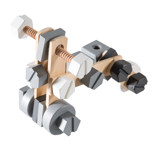 Jeu de construction en bois, kit pour enfant 48 pièces, boîte à outils en bois, jouets dès 3 ans