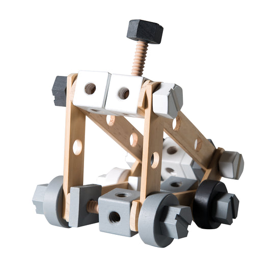 Jeu de construction en bois, kit pour enfant 48 pièces, boîte à outils en bois, jouets dès 3 ans