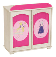 Armario de muñecas serie 'Happy Fee', muebles para almacenar accesorios de muñeca, madera natural