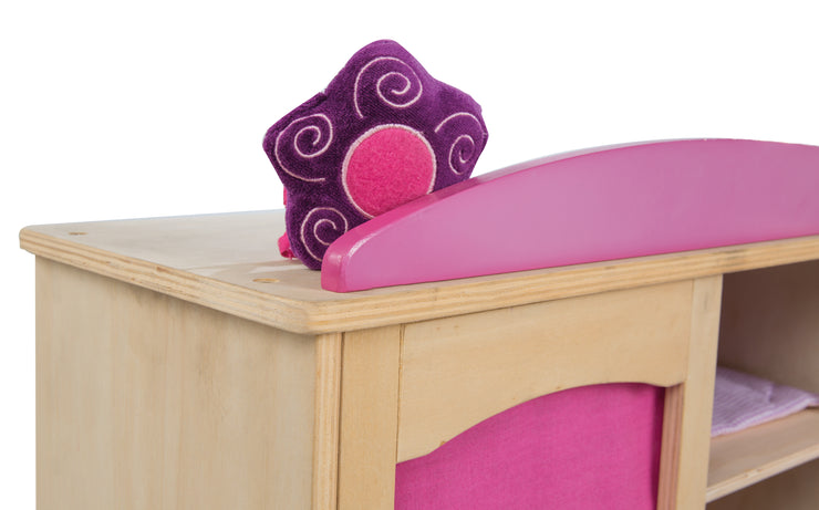 Armario de muñecas serie 'Happy Fee', muebles para almacenar accesorios de muñeca, madera natural