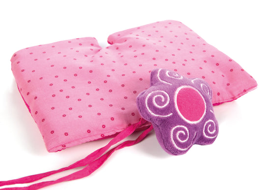 Trona para muñecas 'Happy Fee', para muñecas y muñecos bebé, madera natural con flor