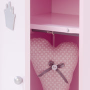 Doll's wardrobe 'Princess Sophie', 2 doors, pink lacquered, incl. Clothes rail & shelf