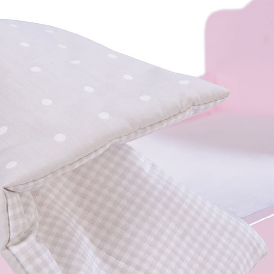 Cuna para muñecas 'Prinzessin Sophie', incluye ropa de cama textil, ropa de cama y dosel