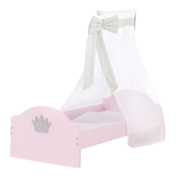 Serie de camas de muñeca 'Sophie', incluidos equipos textiles, ropa de cama y cielo, rosa