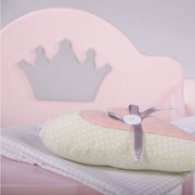 Doll high chair 'Princess Sophie', for dolls & baby dolls, pink / silver with crown