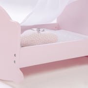 Culla per bambole "Prinzessin Sophie", incl. accessori in tessuto, biancheria da letto e baldacchino, rosa