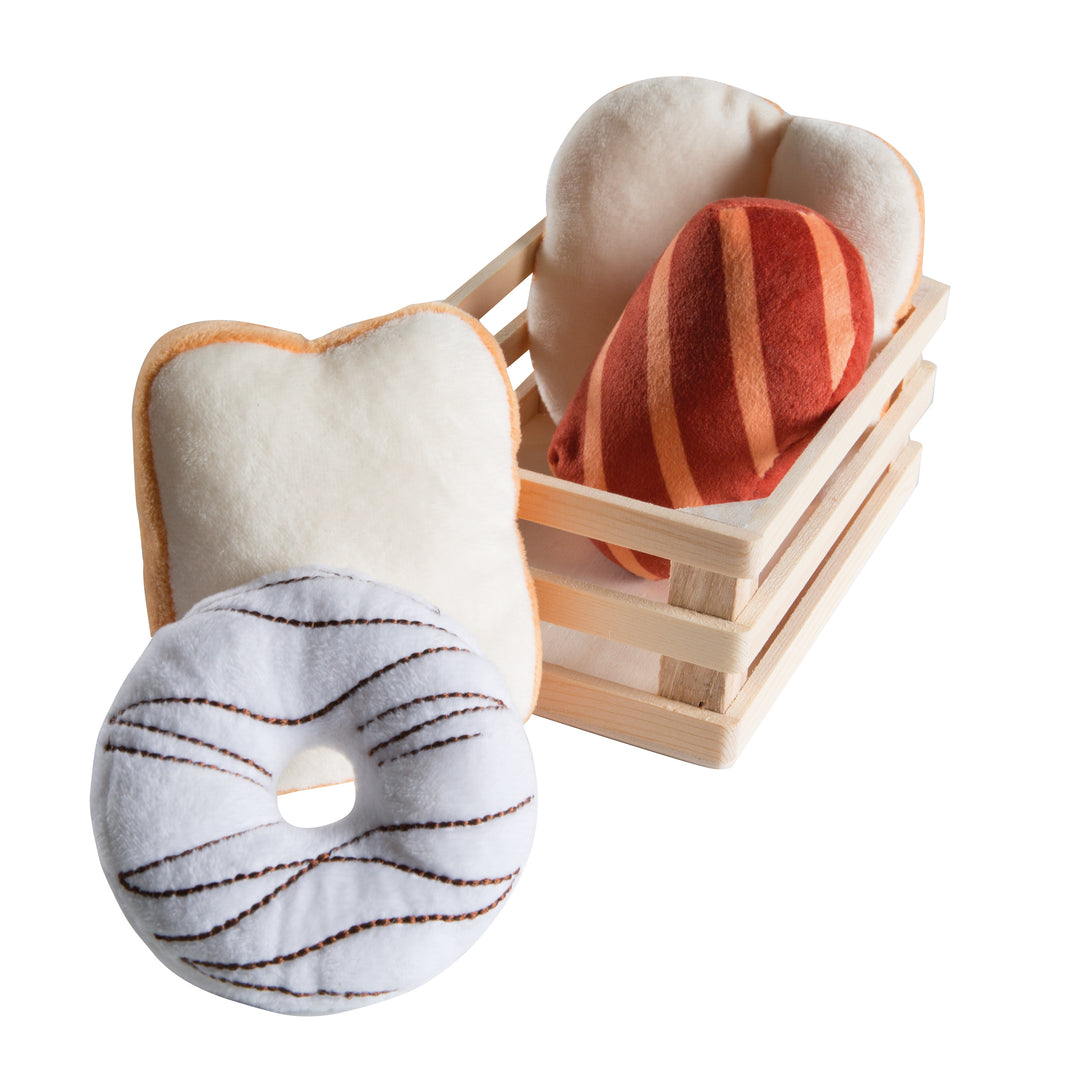 Gruppi alimentari, 4 cestini con accessori per negozio e cucina per bambini