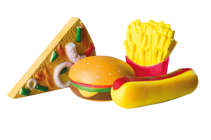 Squishies Set of 4 "Fast Food" Antistress Toy or as Shop and Kitchen Accessories
