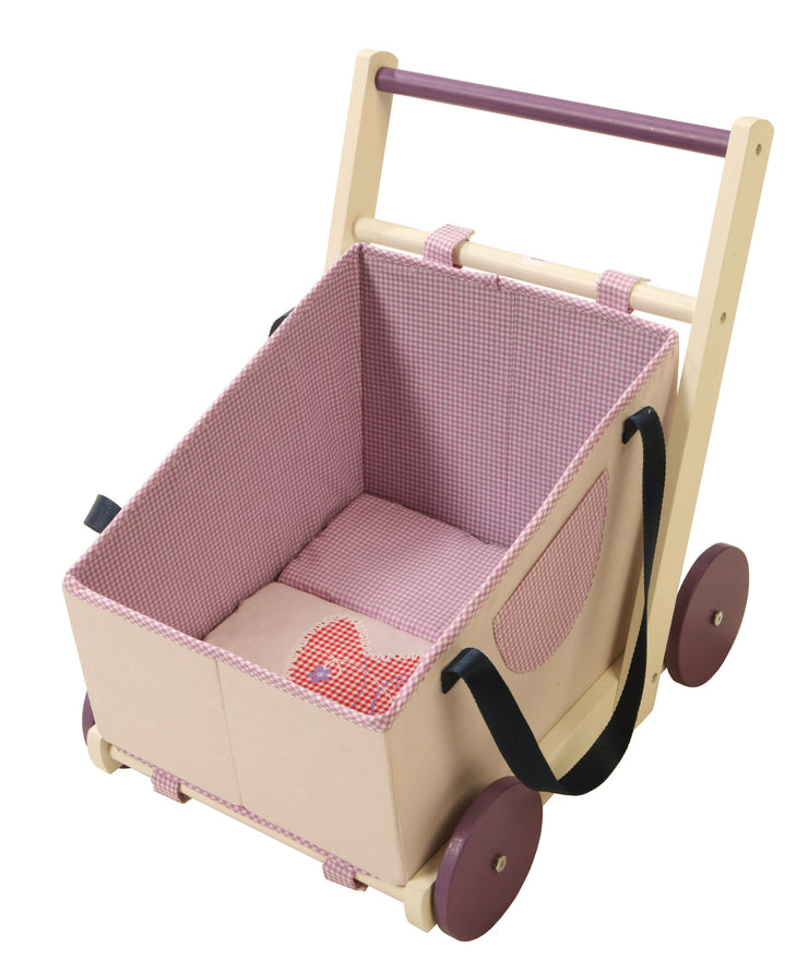 Doll's pram 'Fienchen' lilac/white, can be converted into a carrycot, incl. equipment