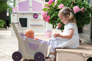 Doll's pram 'Fienchen' lilac/white, can be converted into a carrycot, incl. equipment