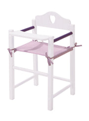 Chaise haute pour poupées "Fienchen", chaise pour poupée de bébé, accessoires blanc laqué