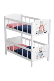 Doll bunk bed series 'Teddy College', divisible, white lacquered, including textile fittings