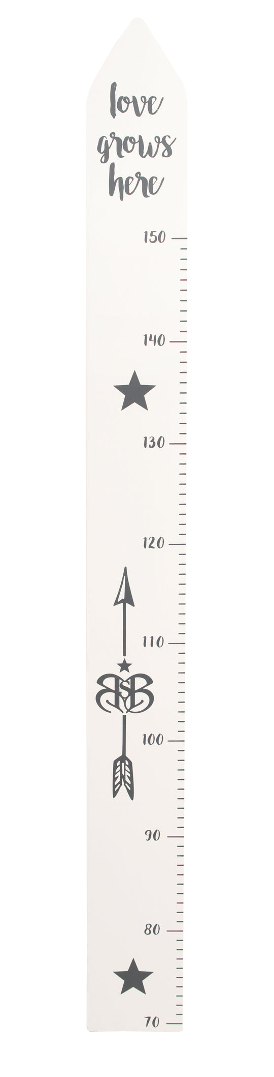 Growth Chart 'Rock Star Baby' with Print, Scale up to 150 cm for Children, White/Anthracite