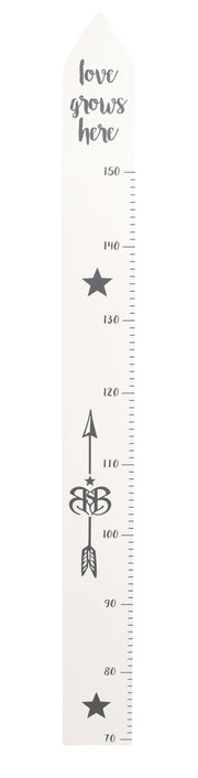 Vara de medir 'Rock Star Baby' con impresión, escala hasta 150 cm para niños, blanco / antracita